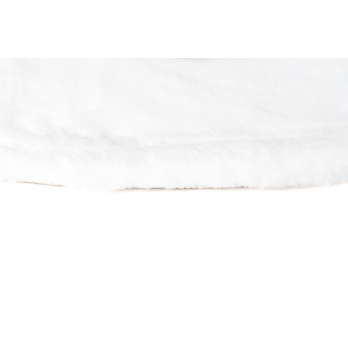 Biely okrúhly shaggy koberec