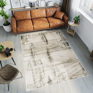 Hnedý moderný koberec so vzorom