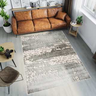 Moderný sivý koberec so vzorom