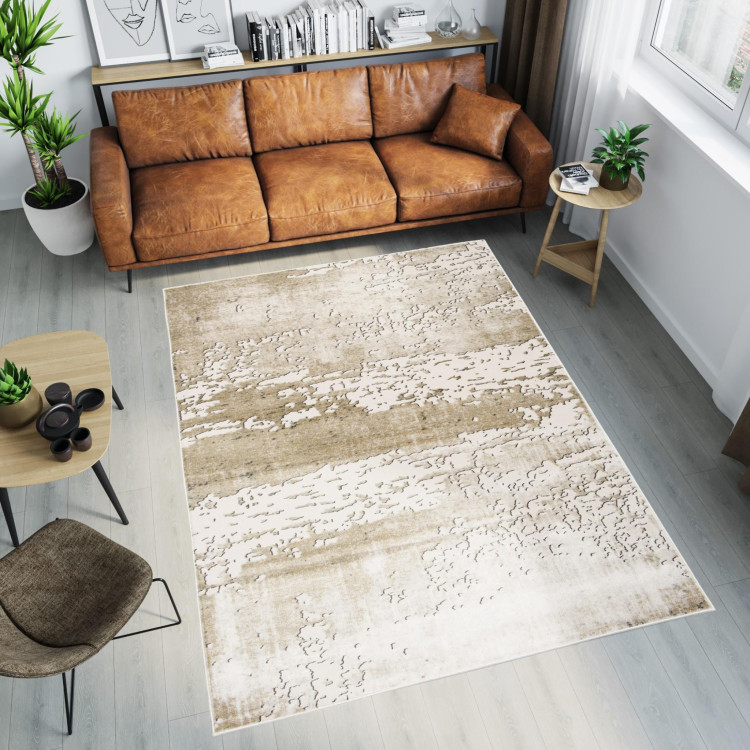 Moderný béžový koberec so vzorom