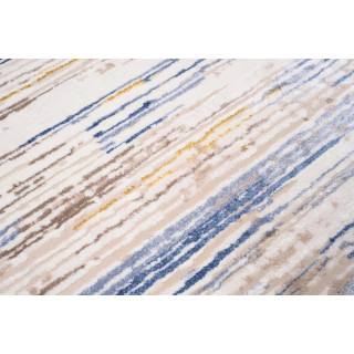 Bielo - modrý moderný koberec