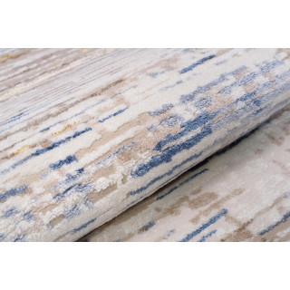 Bielo - modrý moderný koberec