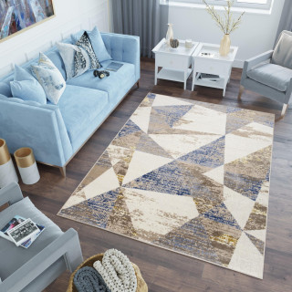 Koberec v bielo - modrej farbe