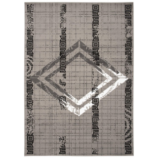 Koberec v sivej farbe so vzorom