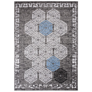 Sivý koberec s geometrickým vzorom