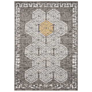 Vzorovaný koberec v sivej farbe