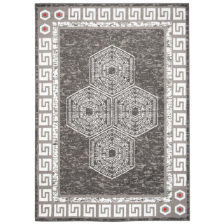 Sivý koberec s bielym vzorom