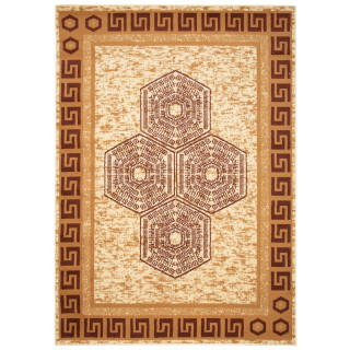 Koberec v krémovej farbe so vzorom