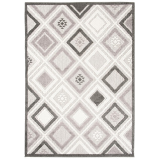 Sivý exteriérový koberec so vzorom