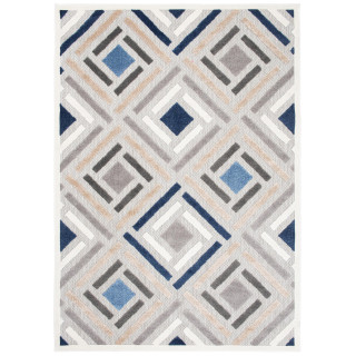 Sivý koberec s geometrickým vzorom