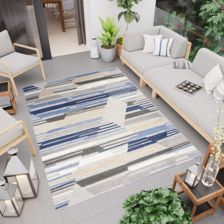 Vzorovaný koberec sivo - modrej farby