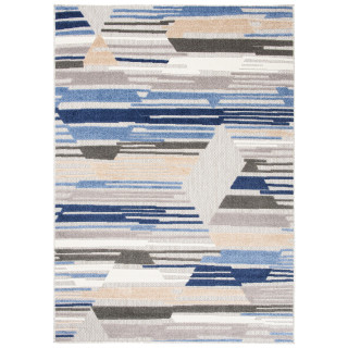 Vzorovaný koberec sivo - modrej farby