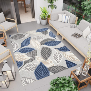 Koberec s rastlinným motívom v sivej farbe