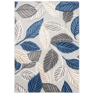 Koberec s rastlinným motívom v sivej farbe