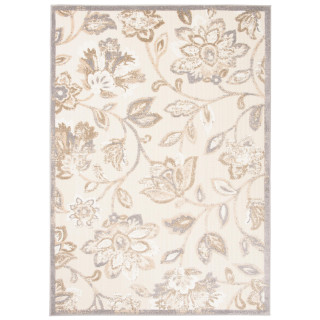 Kvetinový koberec v krémovej farbe