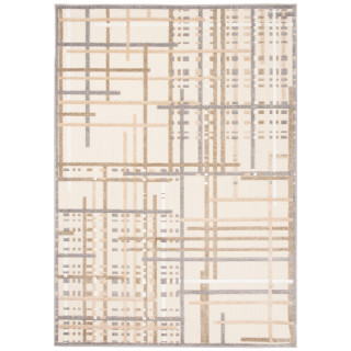 Vzorovaný koberec v krémovej farbe