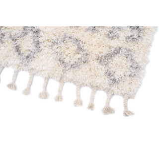 Krémový shaggy koberec so vzorom