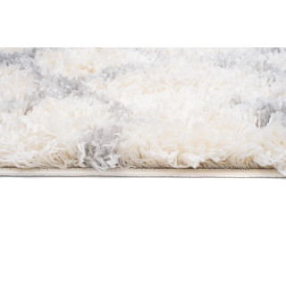 Krémový shaggy koberec so vzorom