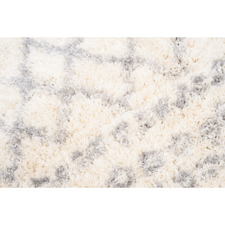 Krémový shaggy koberec so vzorom