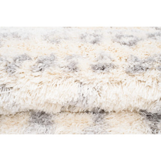 Krémový shaggy koberec so vzorom