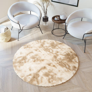 Okrúhly béžový koberec