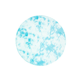 Okrúhly shaggy koberec modrej farby