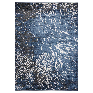 Vzorovaný koberec v tmavomodrej farbe