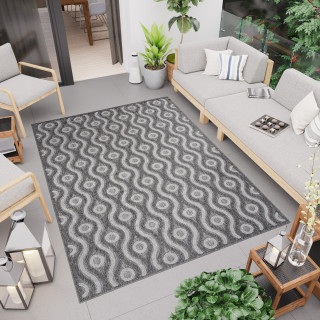 Tmavosivý koberec s 3D efektom