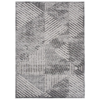 Sivý moderný koberec so vzorom