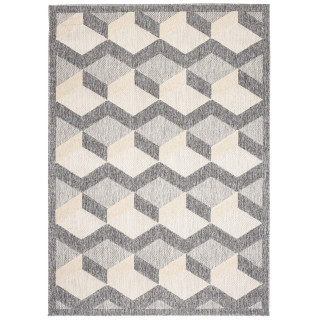 Koberec s 3D efektom v krémovej farbe