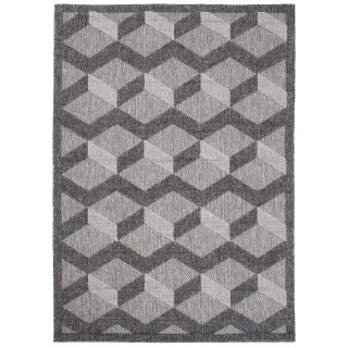 Koberec s 3D efektom v sivej farbe