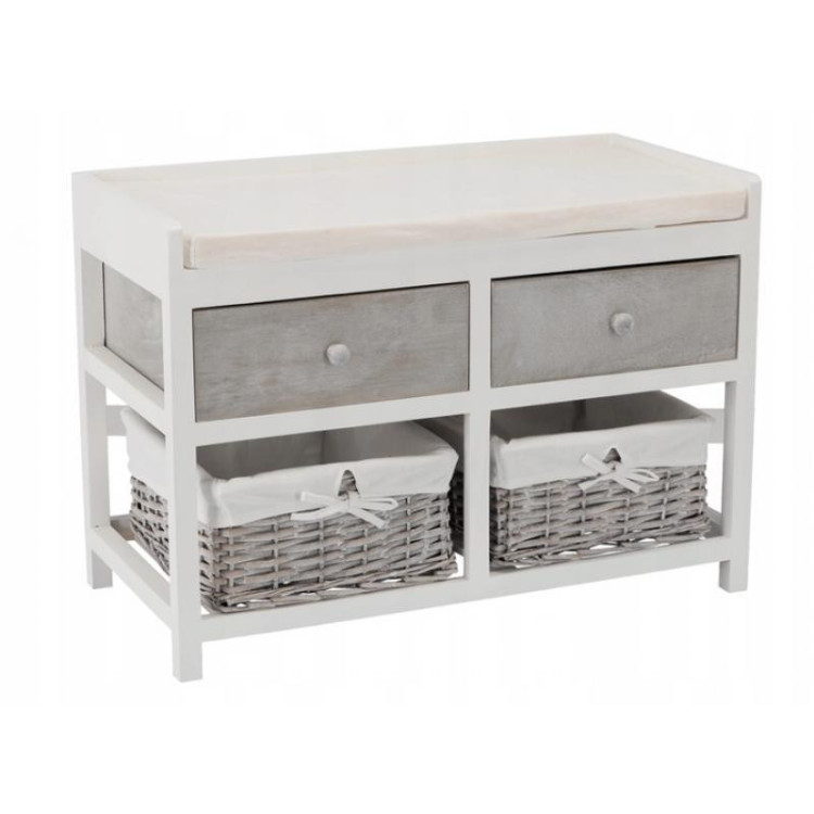 Sivá komoda s lavičkou