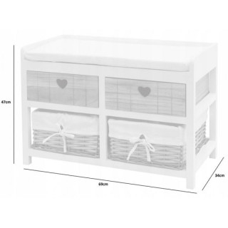 Komoda s lavičkou v prírodnej hnedej farbe