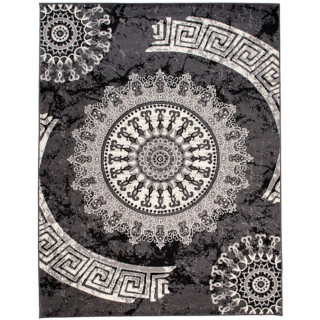 Tmavosivý koberec s moderným vzorom