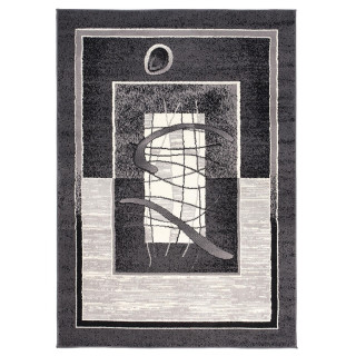 Tmavosivý koberec s moderným vzorom