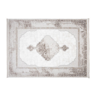 Vintage koberec krémovo-hnedej farby