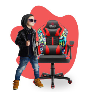 Detské čierno-červené herné kreslo HELL´S CHAIR