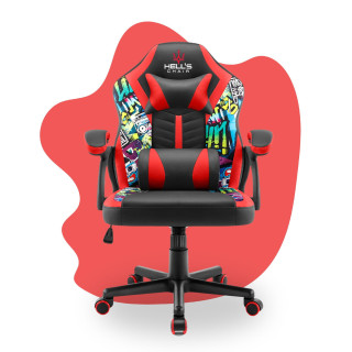 Detské čierno-červené herné kreslo HELL´S CHAIR