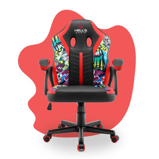 Detské čierno-červené herné kreslo HELL´S CHAIR