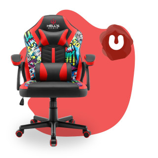 Detské čierno-červené herné kreslo HELL´S CHAIR