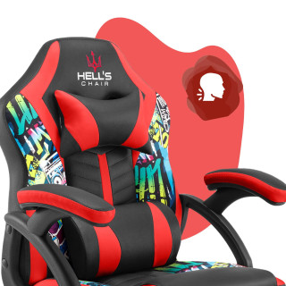 Detské čierno-červené herné kreslo HELL´S CHAIR