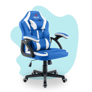 Modro-biele herné kreslo HELL´S CHAIR pre deti