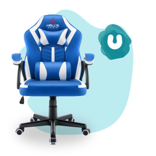 Modro-biele herné kreslo HELL´S CHAIR pre deti