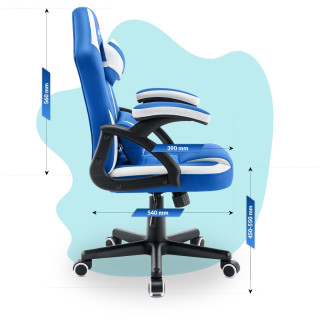 Modro-biele herné kreslo HELL´S CHAIR pre deti