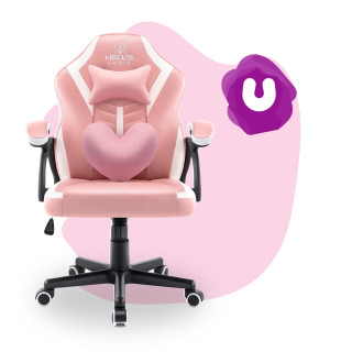 Herné ružovo-biele kreslo HELL´S CHAIR pre deti