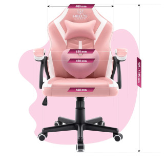 Herné ružovo-biele kreslo HELL´S CHAIR pre deti