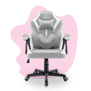 Detské herné kreslo HELL´S CHAIR v sivo-bielej farbe