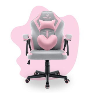 Sivo-ružové herné kreslo HELL´S CHAIR pre deti