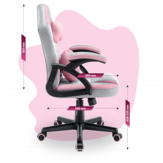 Sivo-ružové herné kreslo HELL´S CHAIR pre deti