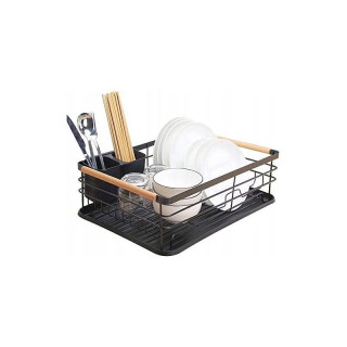 Čierny odkvapkávač na riad s podnosom